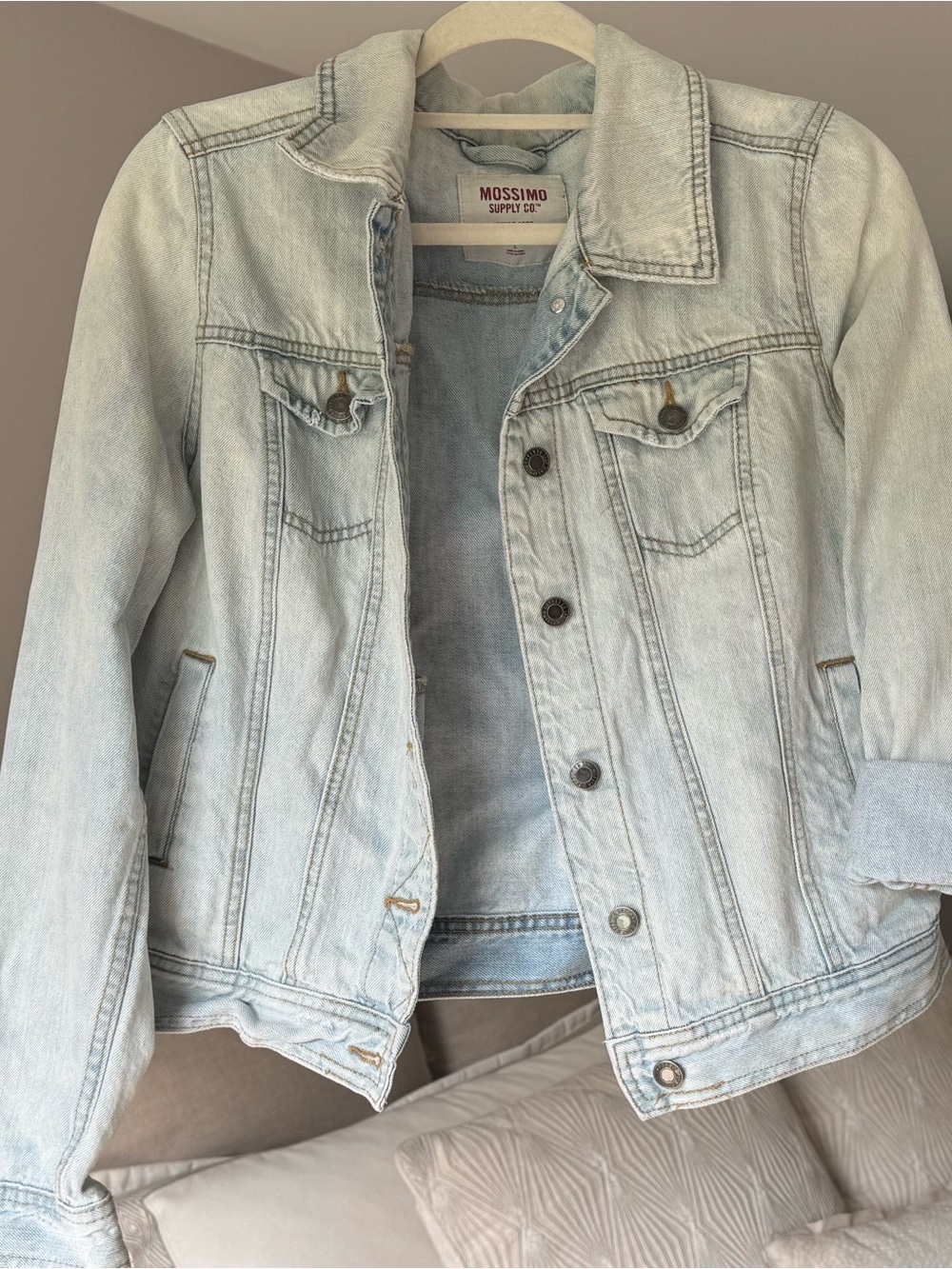 Mossimo Supply Co. Light Wash Denim Jacket - Women's Light Blue Jean Jacket (L)